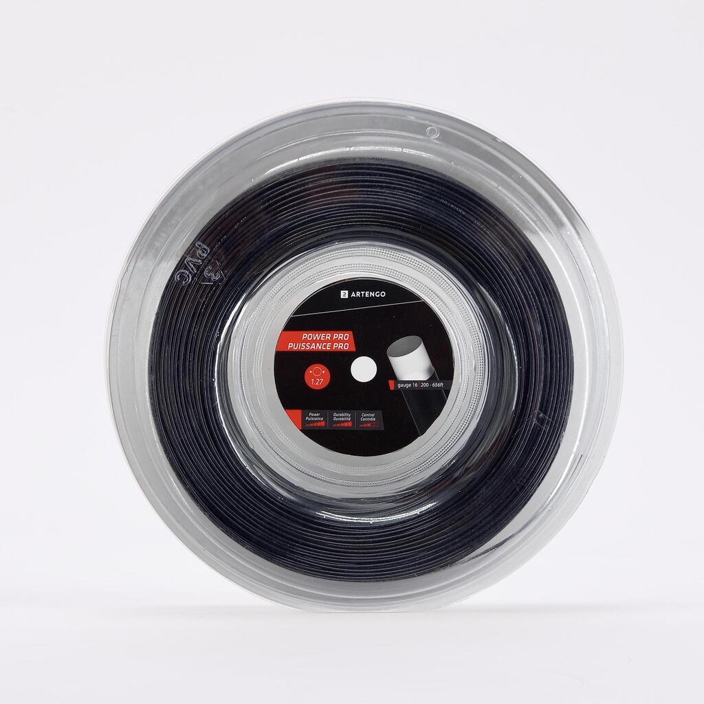 Monopavediena tenisa stīgas “Power Pro”, 1,27 mm x 200 m, melnas