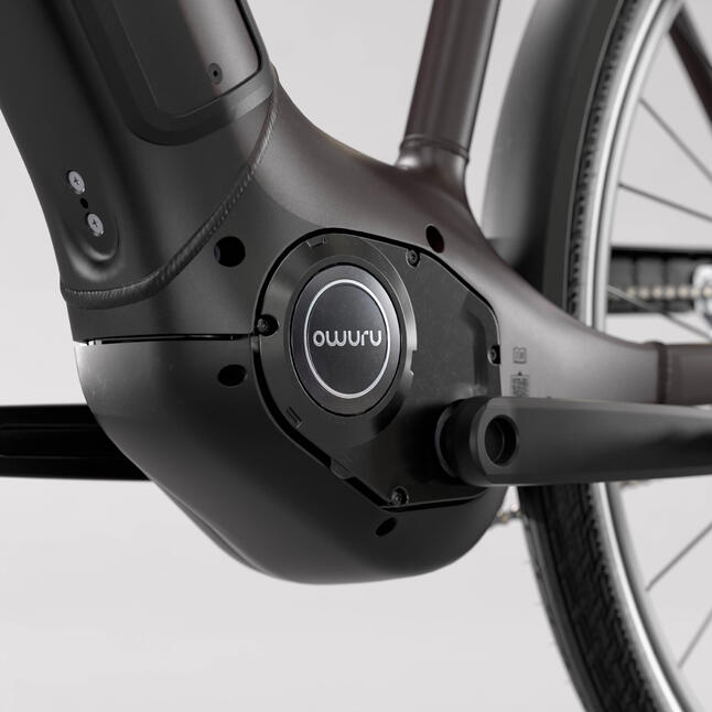 Velo ville electrique a moteur automatique owuru cadre bas ld 920 e BTWIN Decathlon