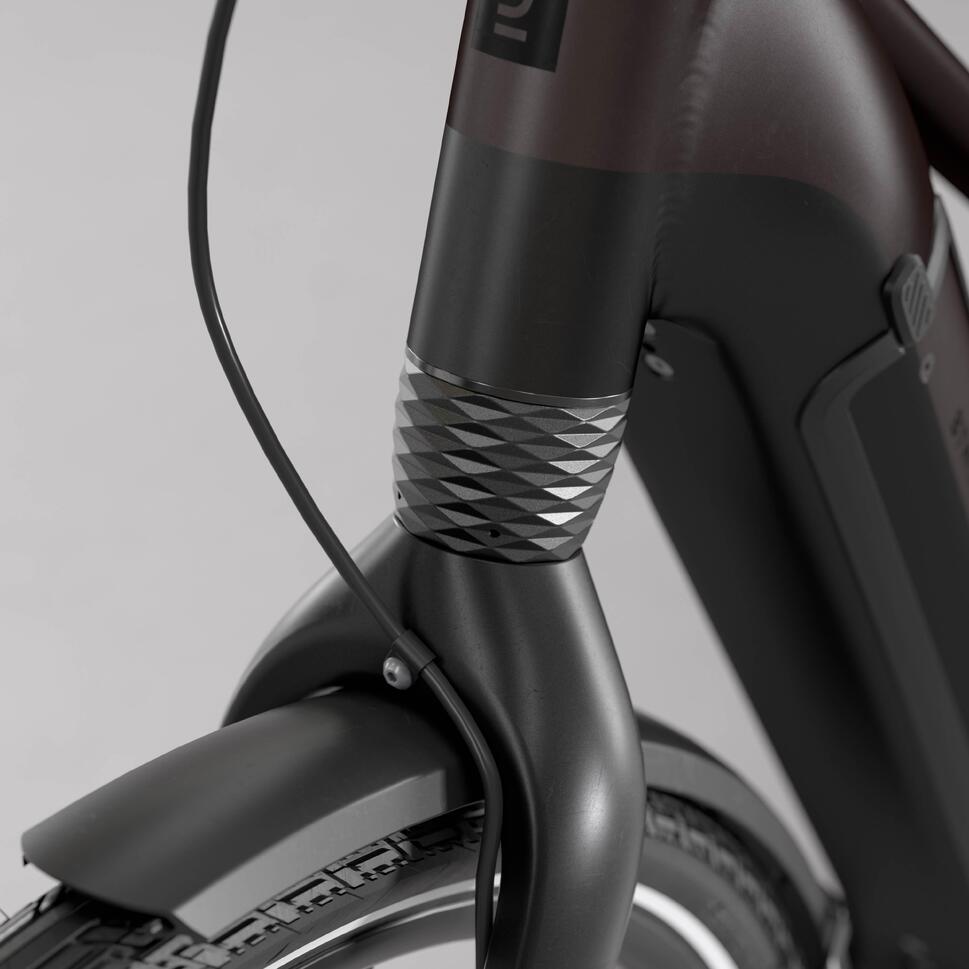 Velo ville electrique a moteur automatique owuru cadre bas ld 920 e BTWIN Decathlon