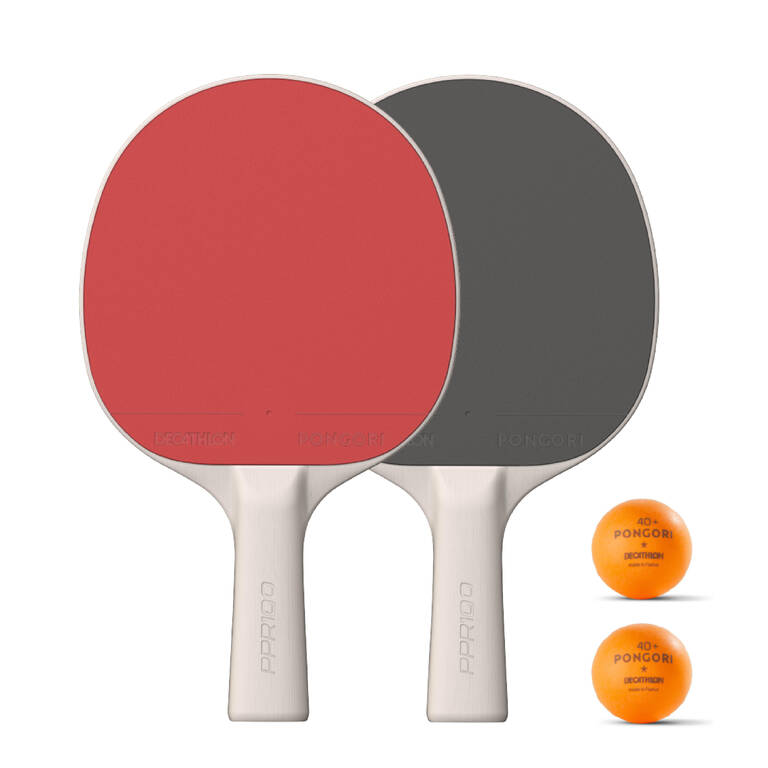 PPR 100 table tennis set with 2 rackets, 3 balls