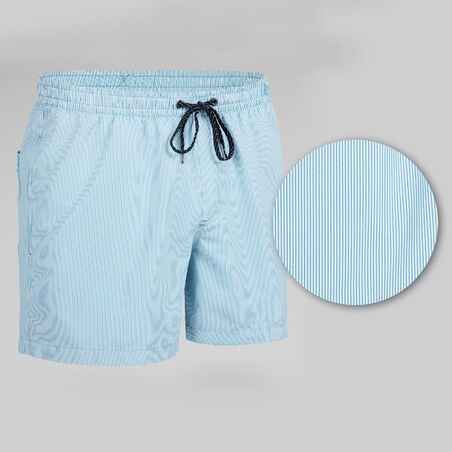 Men's short swim shorts QUILSILVER VOLLEY DELUXE striped blue