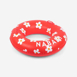 Large 92 cm inflatable printed pool ring with comfort grips