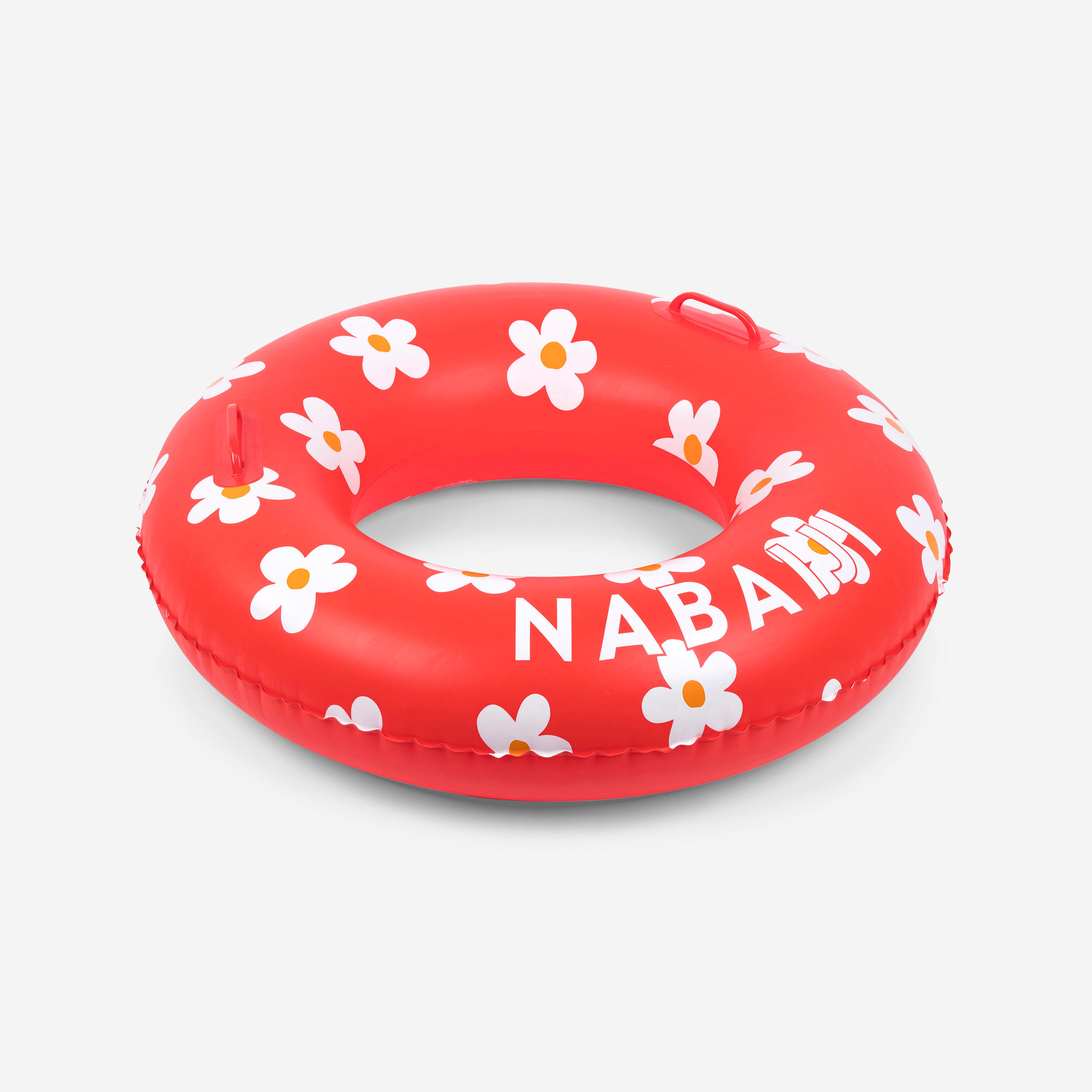 Nabaiji - Bouée Piscine Gonflable Imprimée Grande Taille 92 Cm Avec Poignées - Bouée - Natation - Orange - Taille Unique - Decathlon