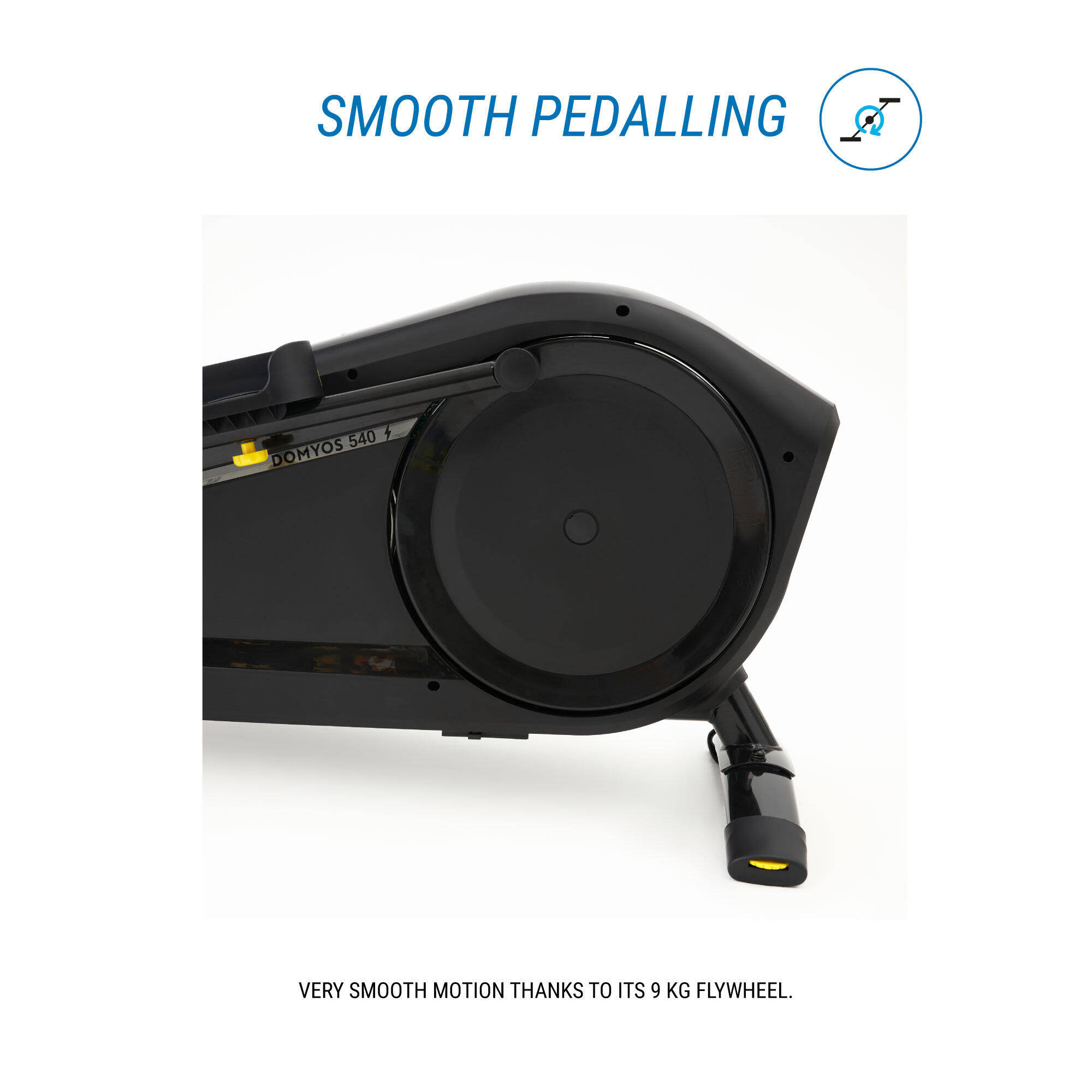 Elliptical with 9kg Flywheel, Smart, Self-Powered, Supports upto 130kg - Black -  4