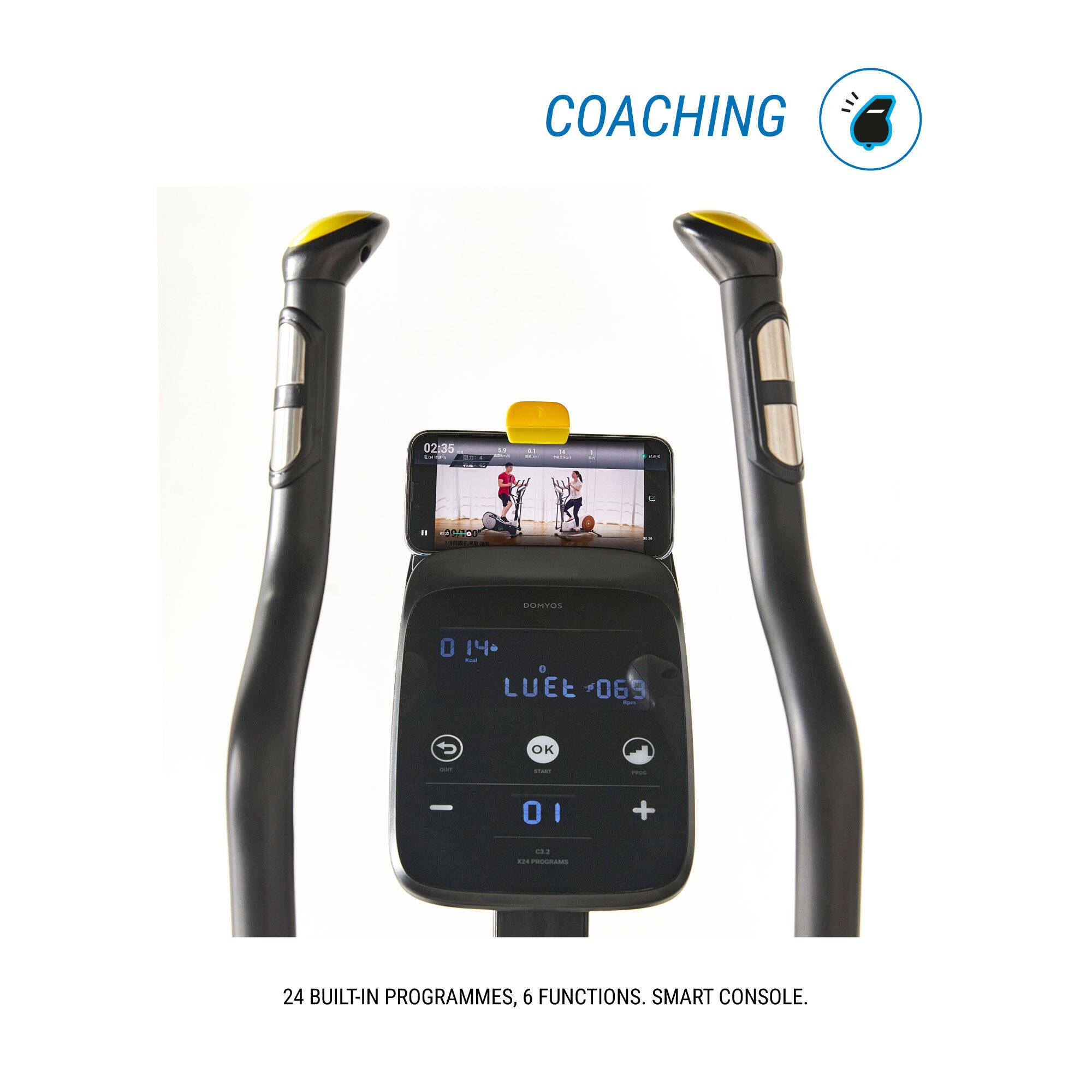 Elliptical with 9kg Flywheel, Smart, Self-Powered, Supports upto 130kg - Black -  3