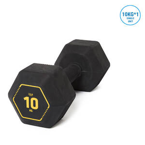 10 kg Cross Training and Weight Training Hexagonal Dumbbell - Black