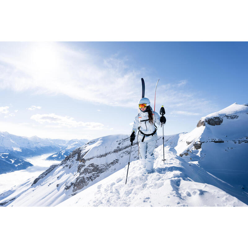 Waterdichte en ademende ski-jas voor dames FR 900 lichtblauw