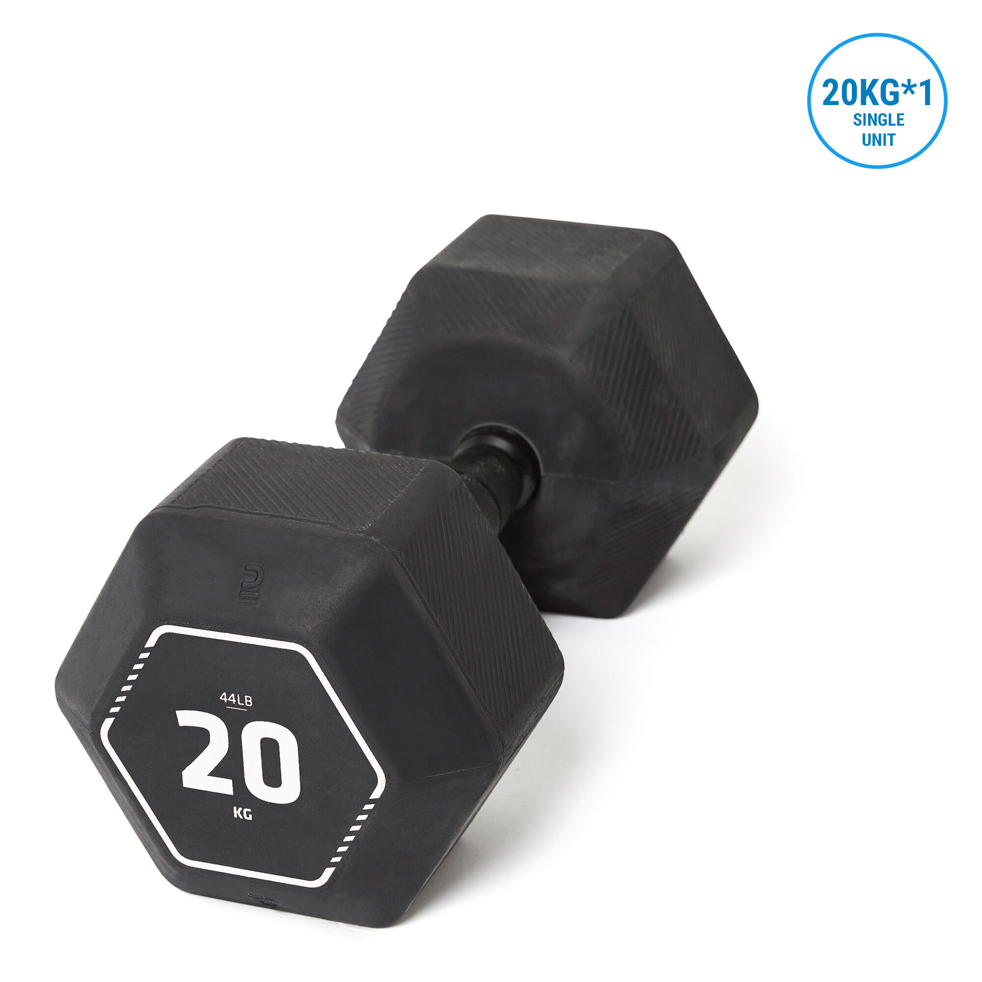 Cross Training and Weight Training Hex Dumbbells 20 kg - Black