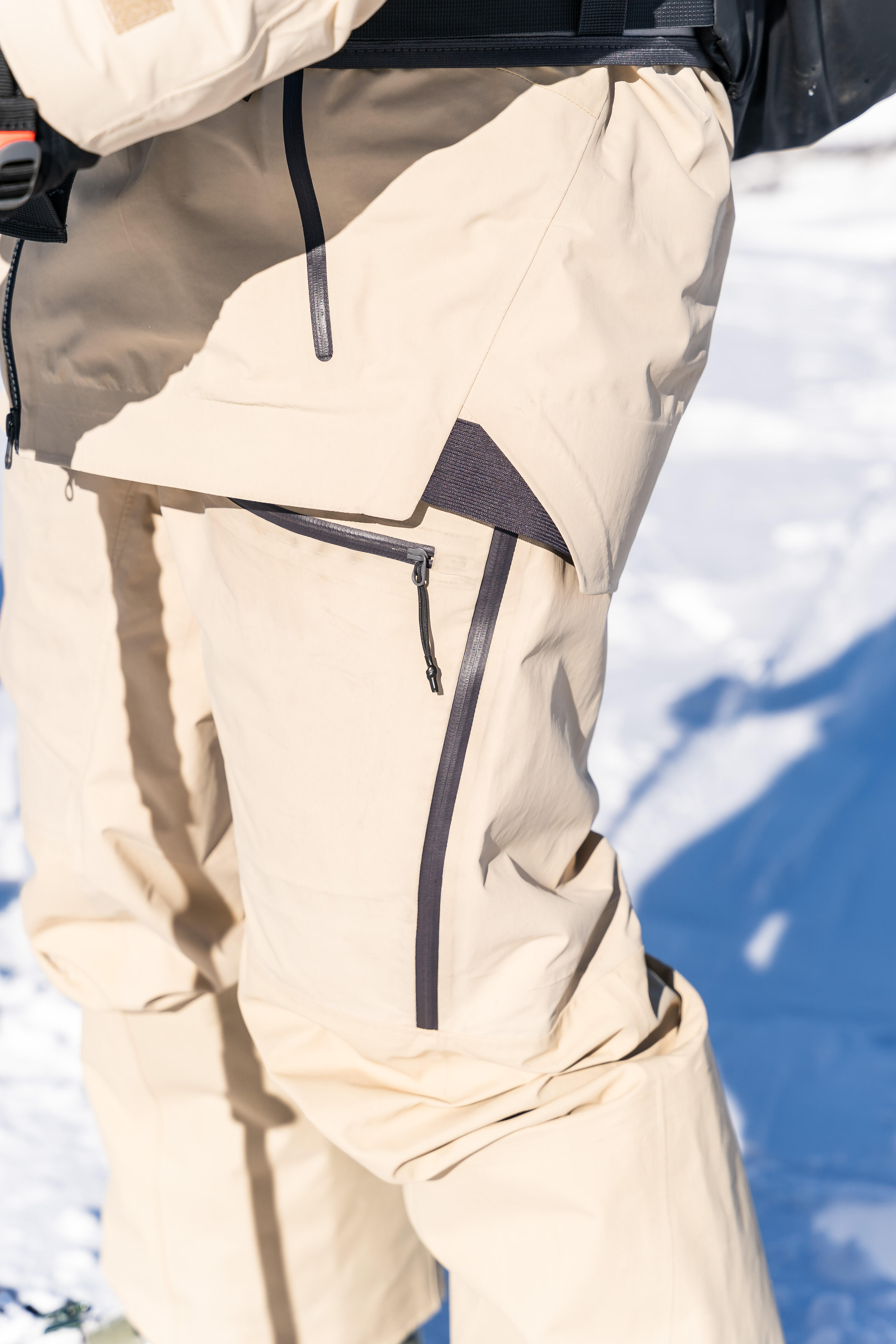 Men’s Winter Bib Pants - FR 900 Beige - WEDZE