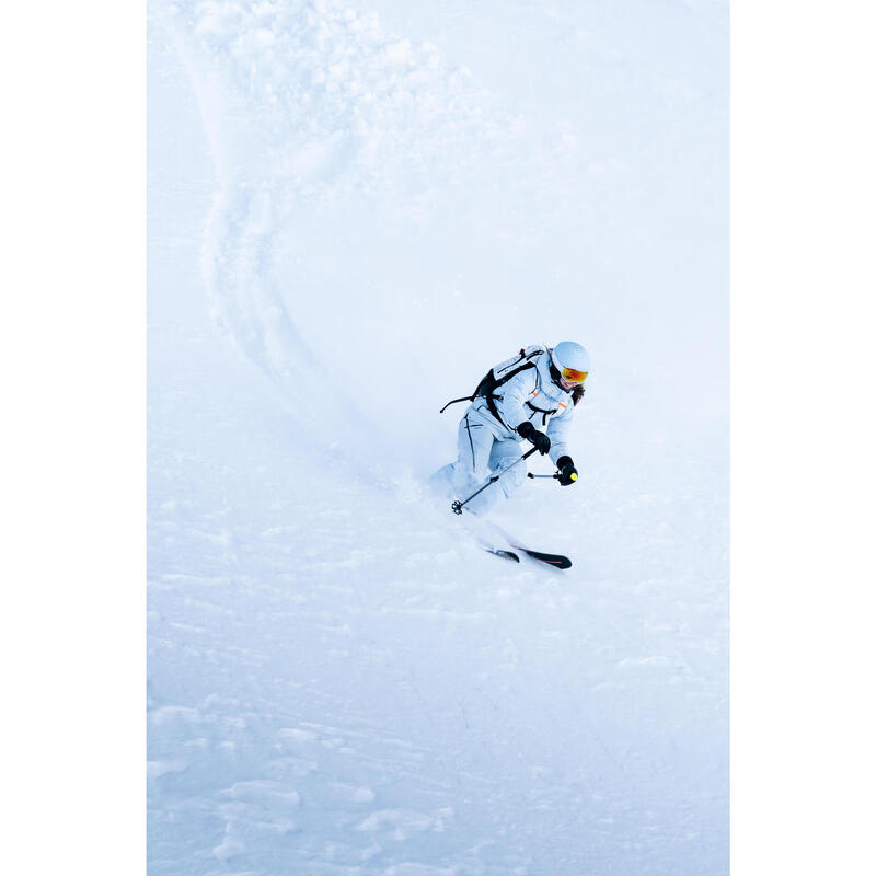 Pantalon salopette ski femme FR900 - bleu clair