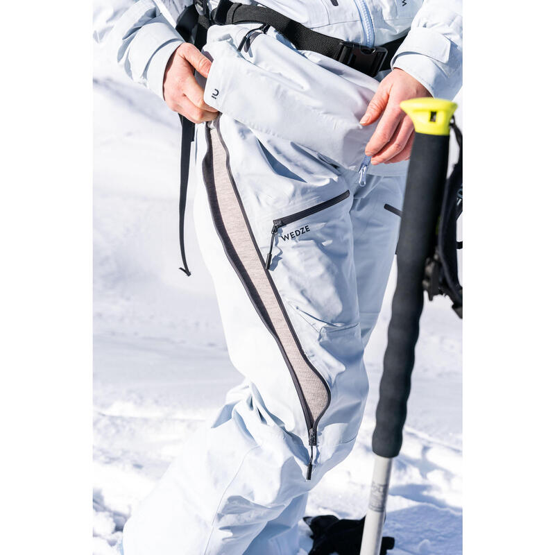 Pantalon salopette ski femme FR900 - bleu clair