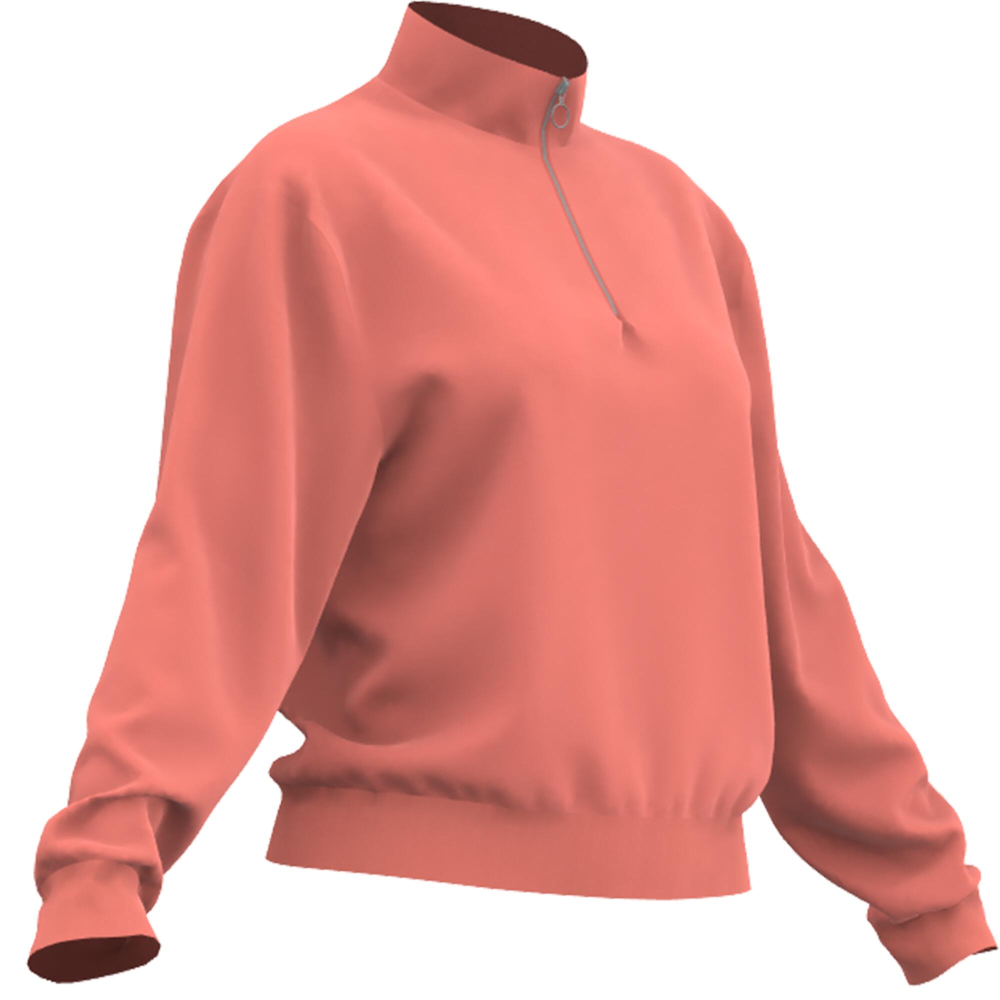 Sweatshirt Damen Langarm Reissverschlusskragen - FSW120 koralle 7/8