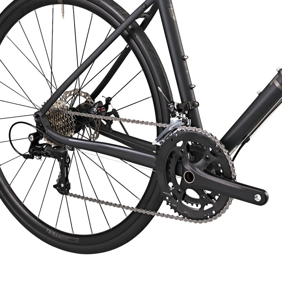 Vue latérale du Triban RC500 Microshift gris