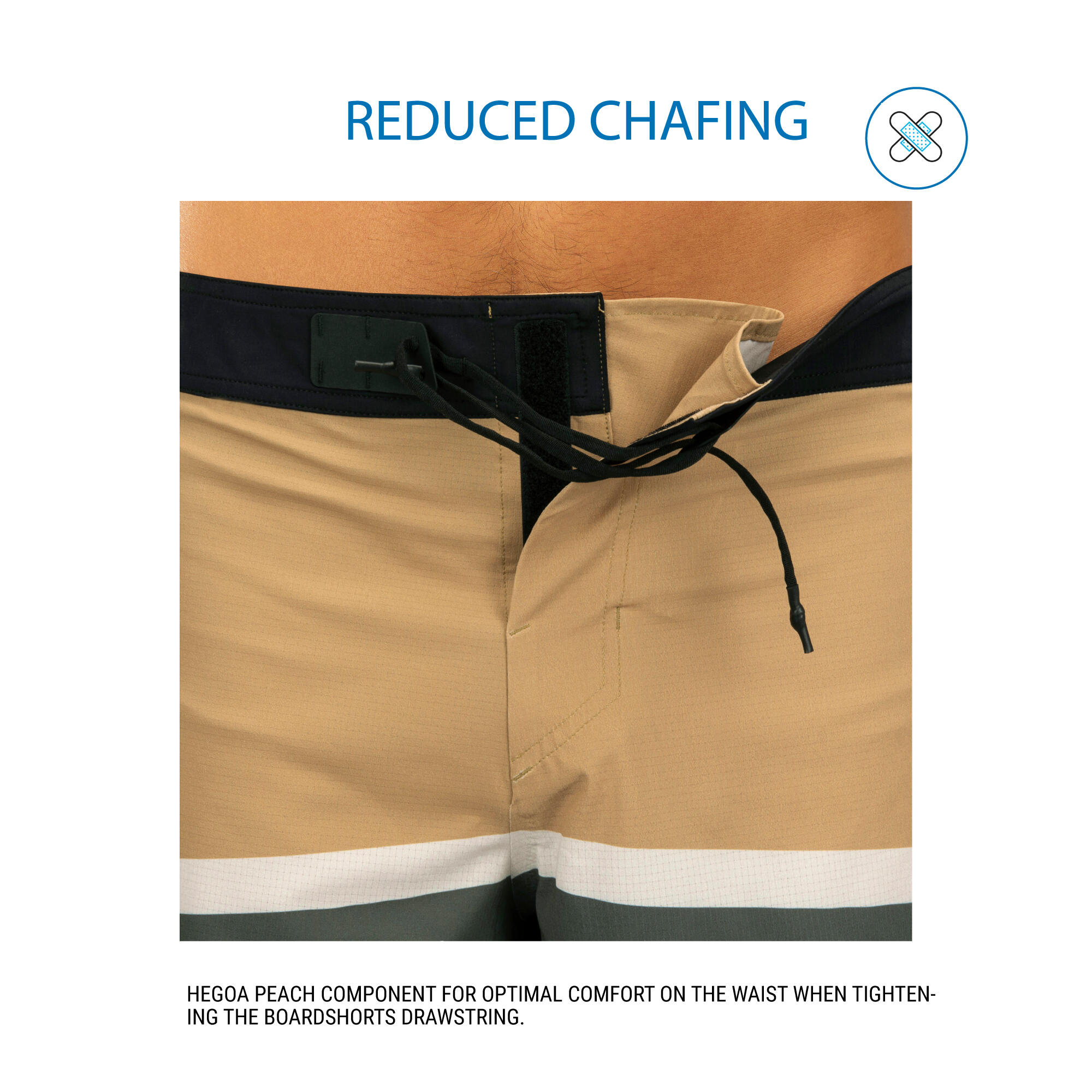 Men Surfing Boardshorts 900 Flat Belt - DUDE KHAKI