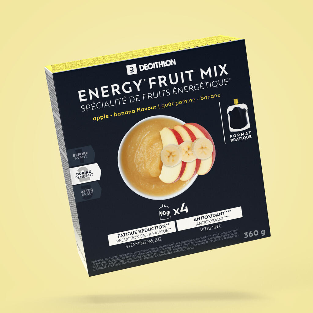 Augļu maisījums “energy”, 4x90 g, ar ābolu/banānu garšu