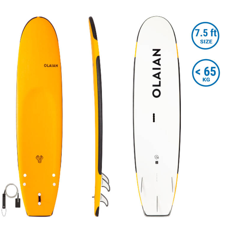 FOAM SURFBOARD 100 Reinforced 7'5_QUOTE_ 80 L + Leash