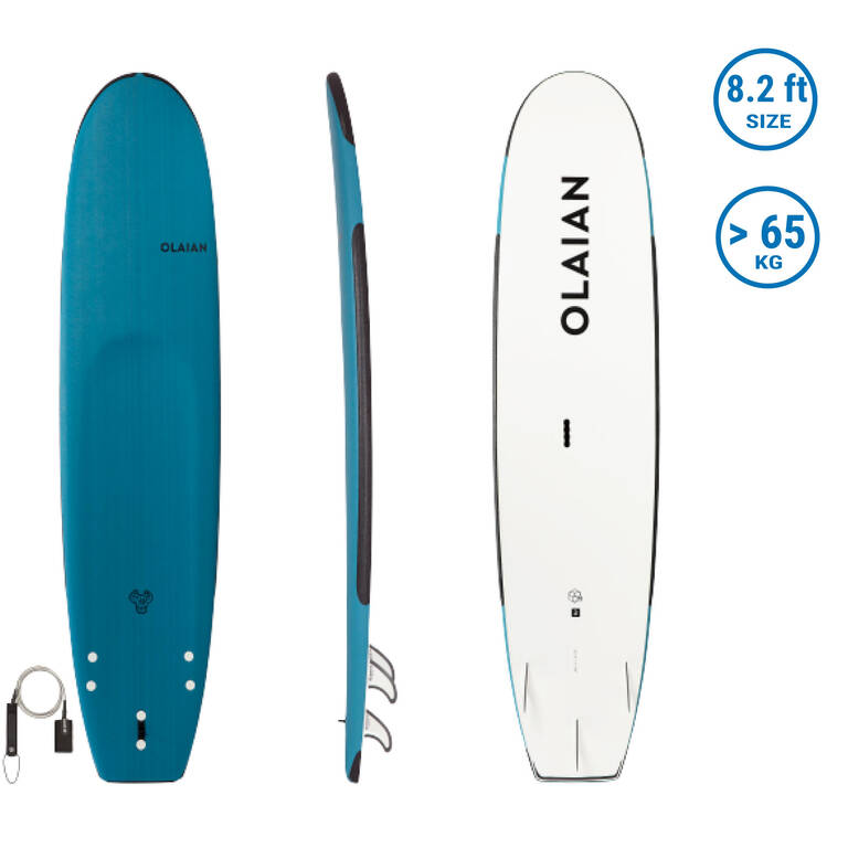 Foam SURFBOARD 100 Reinforced 8'2_QUOTE_ 100 L + Leash