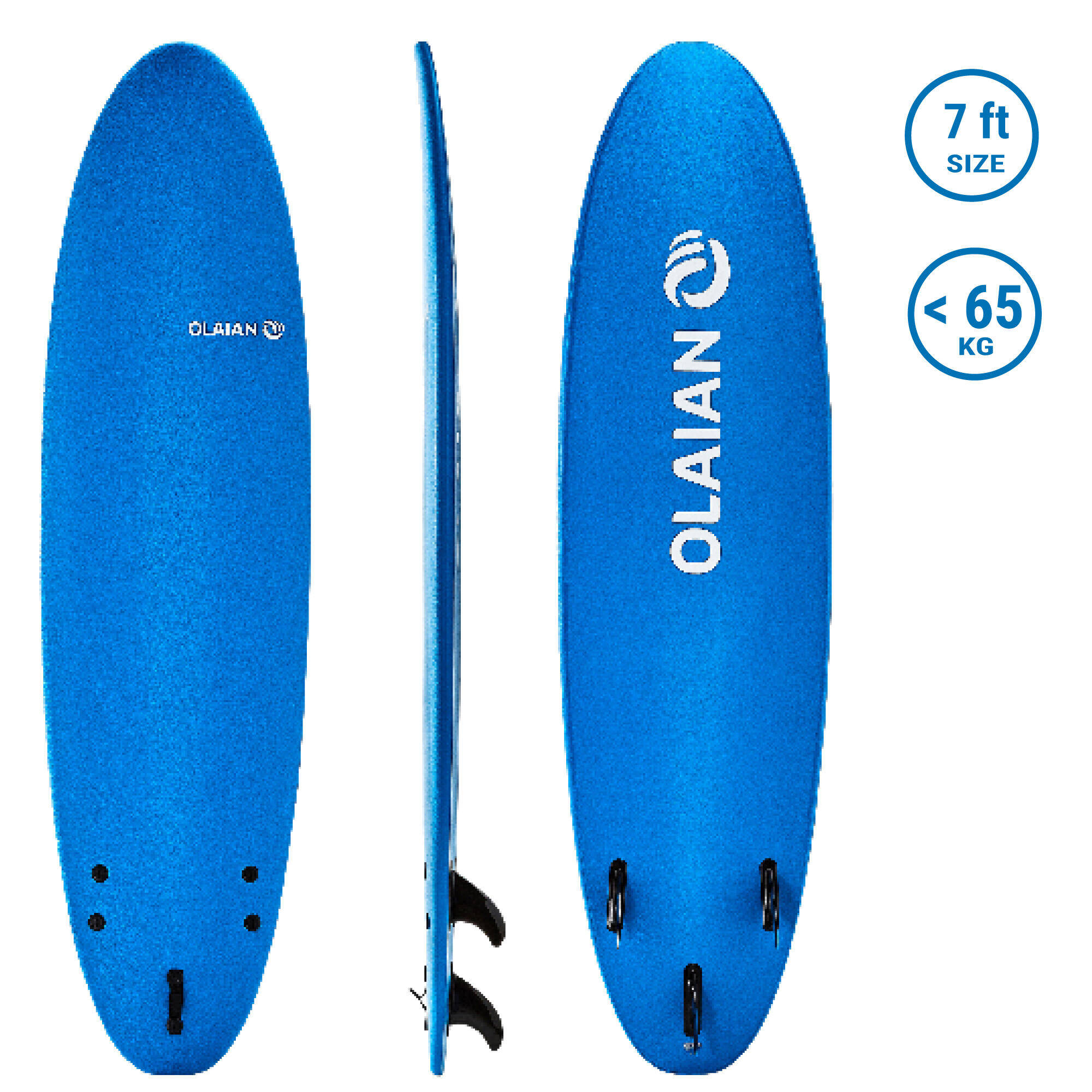 Foam SURFBOARD 7' 100 with 3 fins -  1