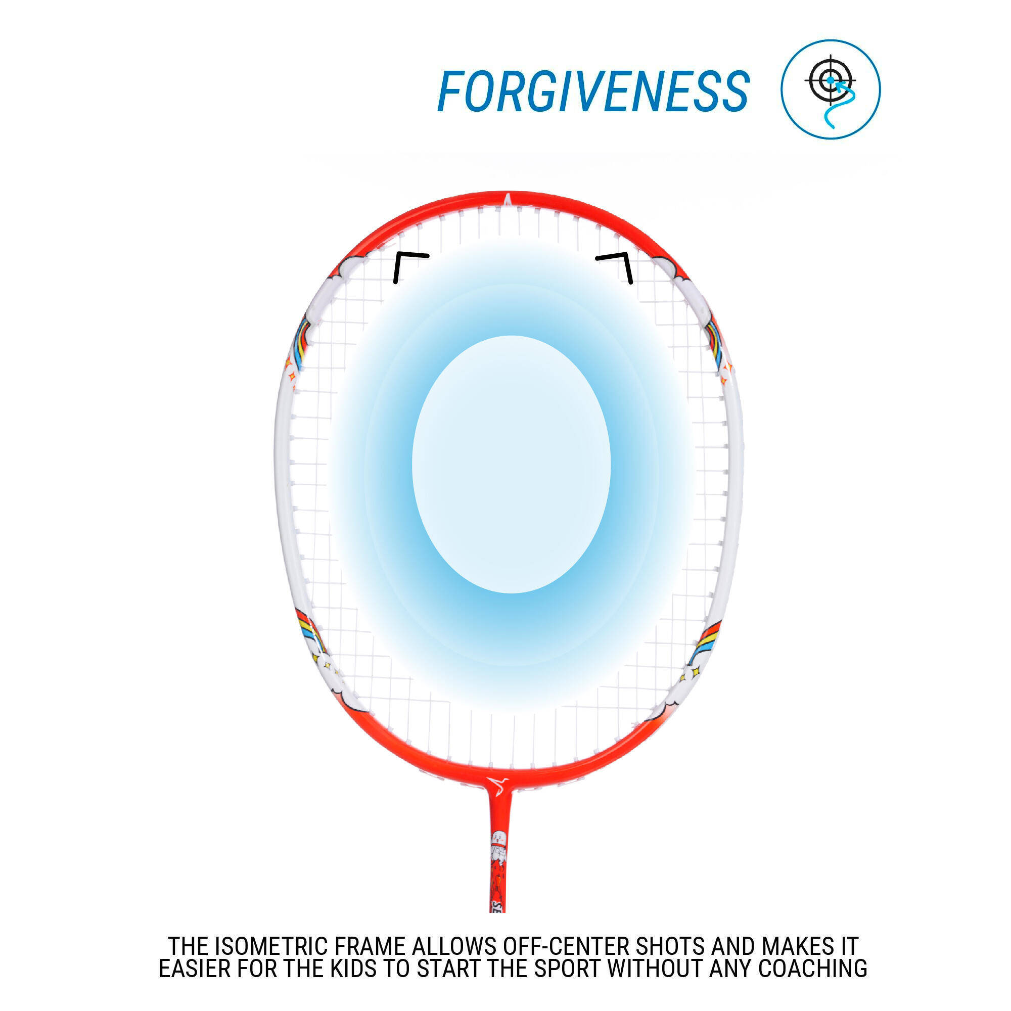 JUNIOR BADMINTON RACKET BR SENSATION 190 KID EASY ORANGE -  3