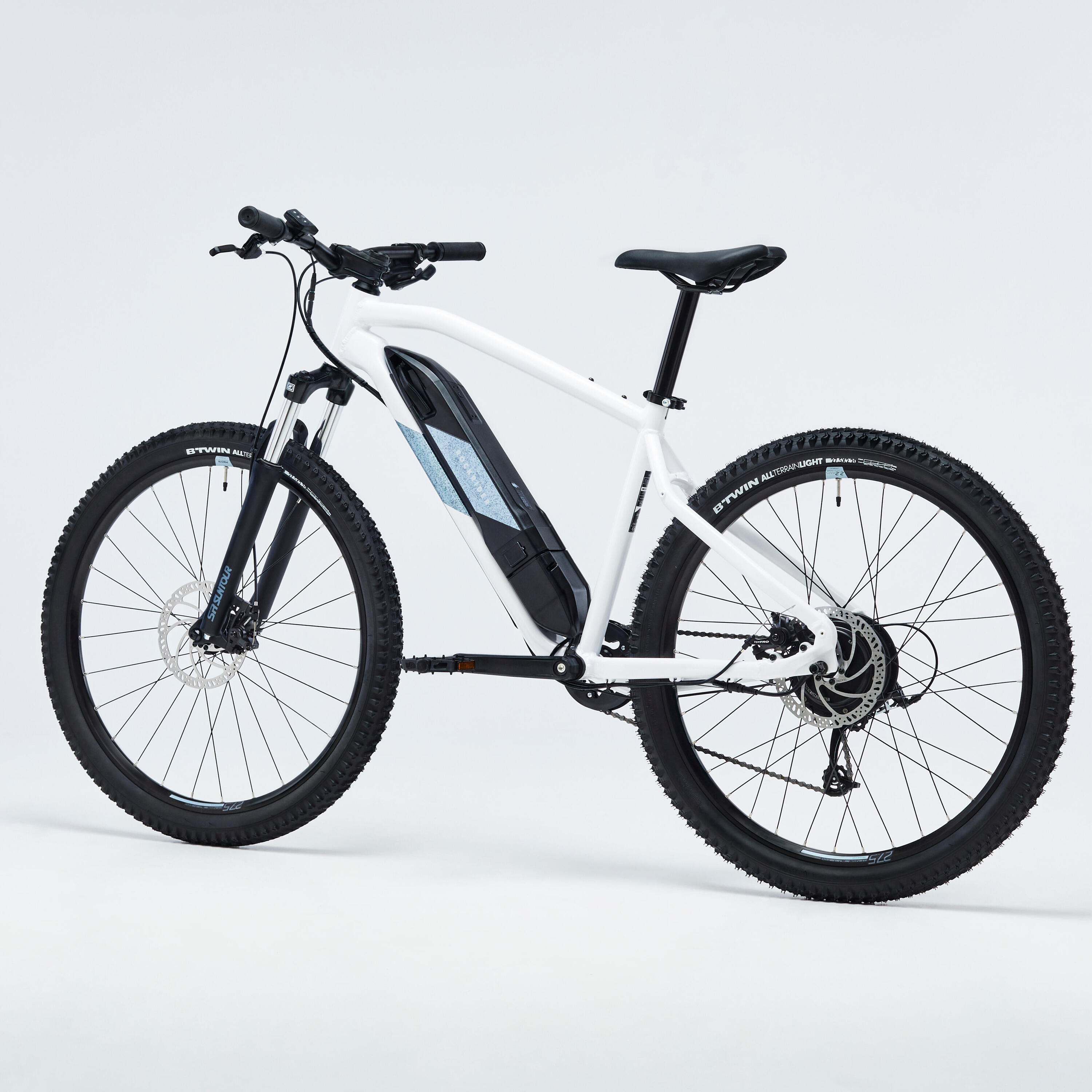 27.5" Semi-Rigid Electric Mountain Bike E-ST 100 - White/Blue 3/9
