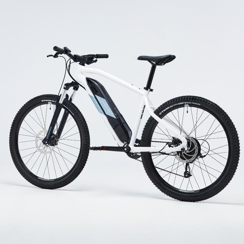 Bicicleta BTT Elétrica Semirrígida 27,5" E-EXPL 100 Branco/Azul