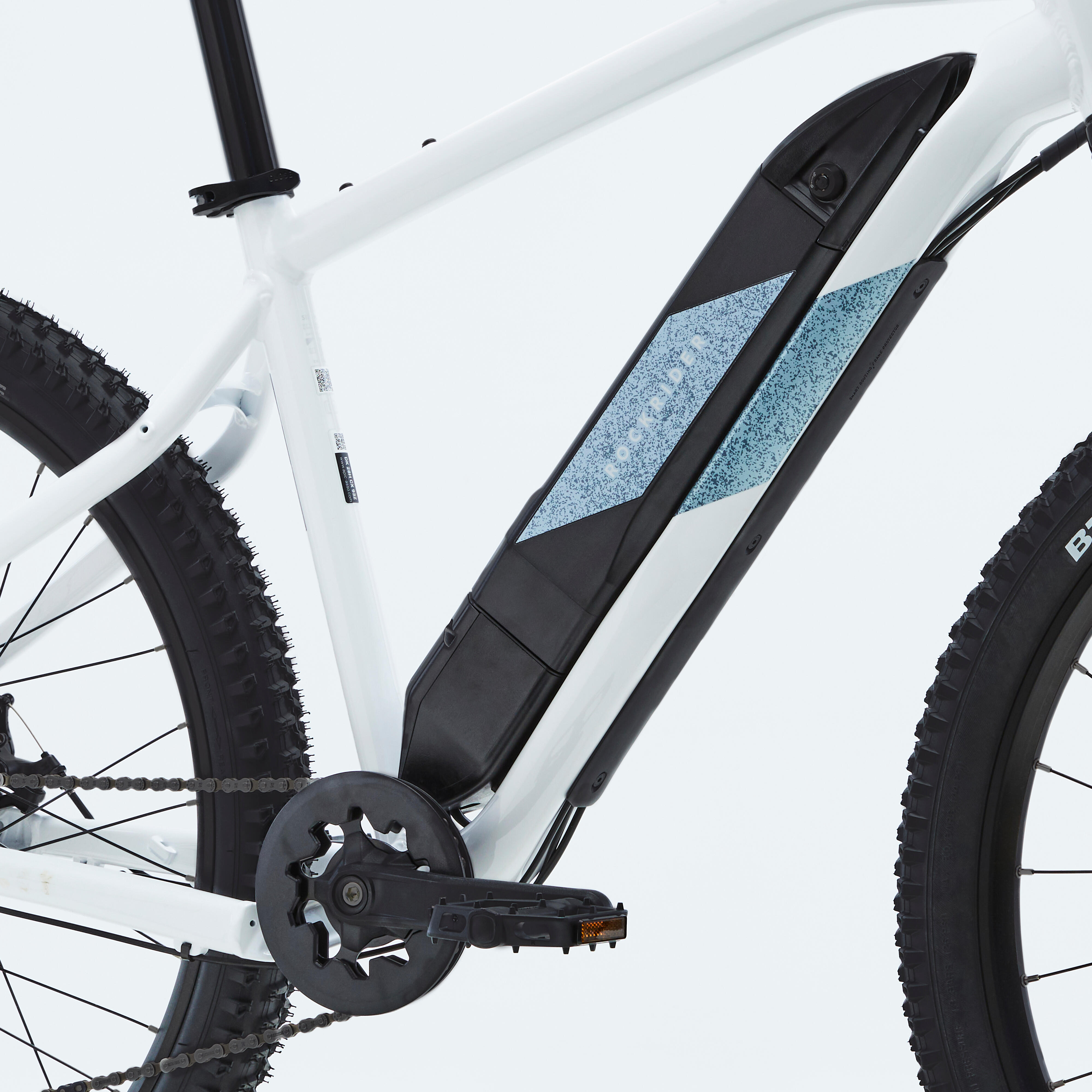 mountain bike elettrica semirigida da 27,5" - e-st 100 bianco blu