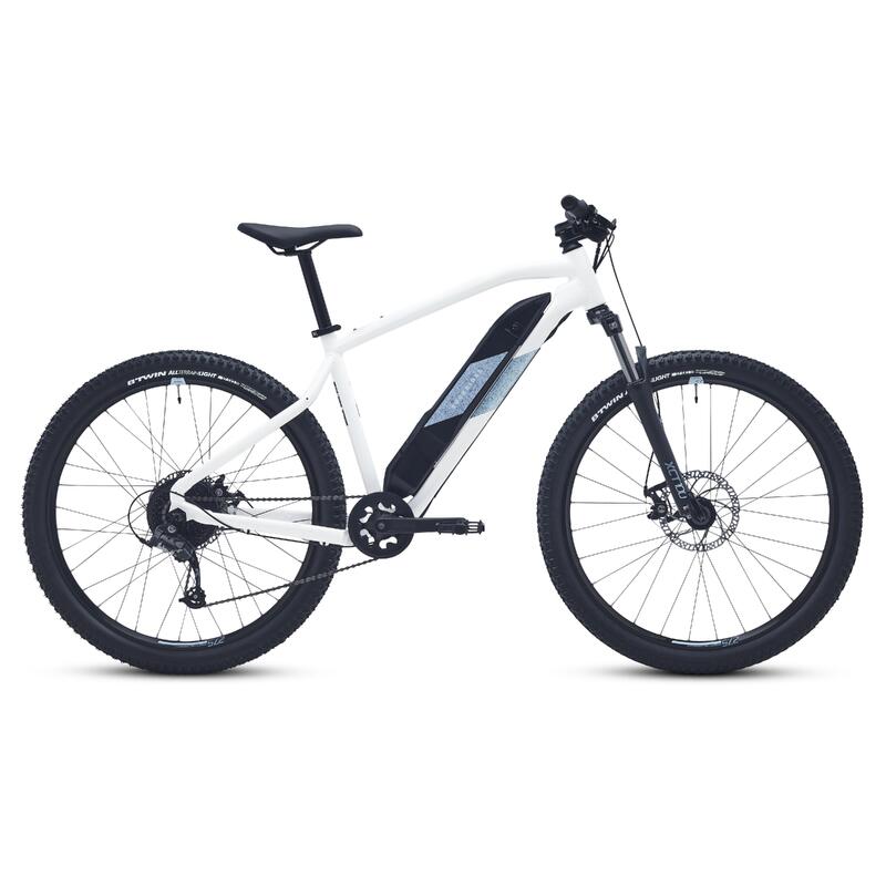 E-Mountainbike Hardtail 27,5 Zoll Rockrider E-ST 100 weiss/blau 