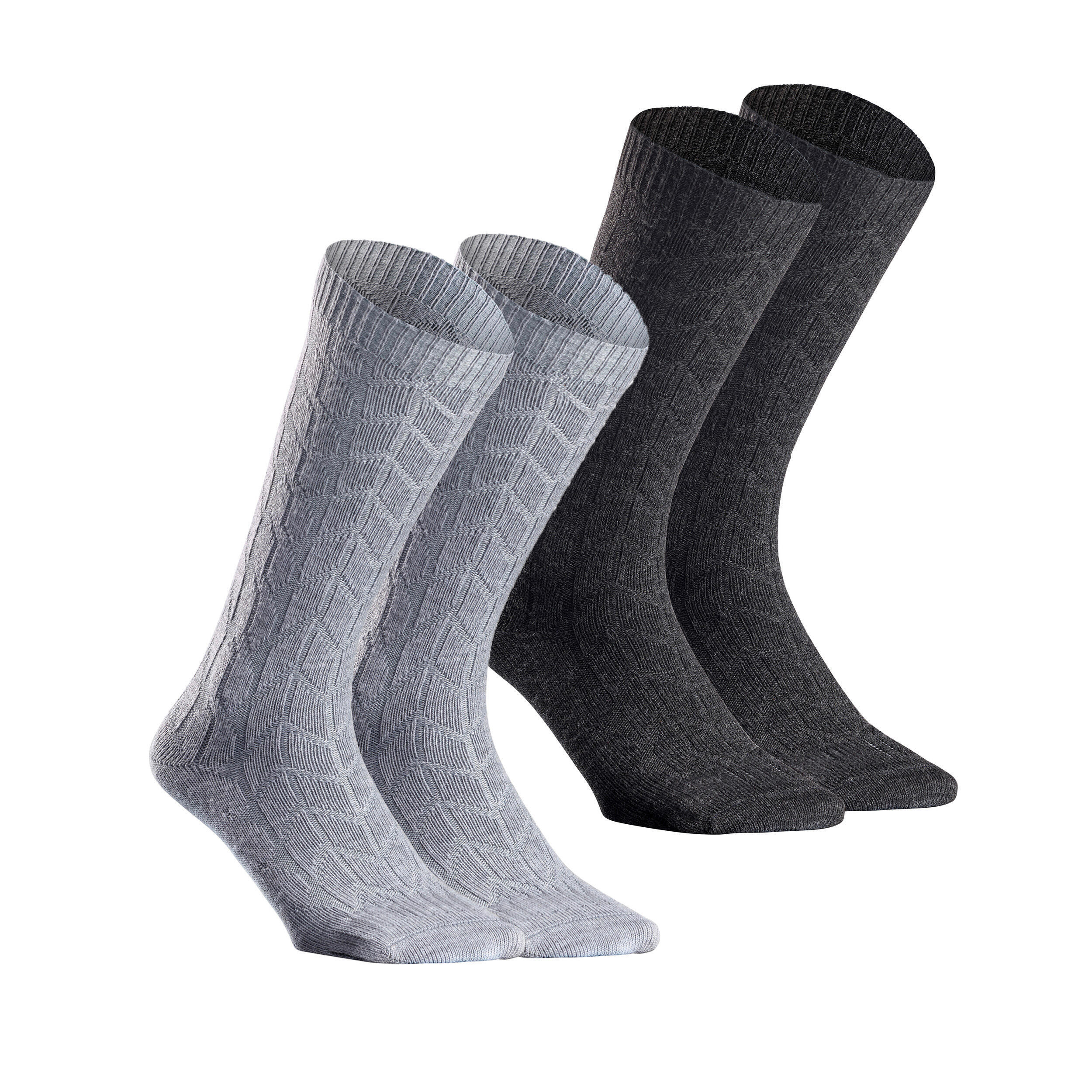 Warm hiking socks - SH100 MID JACQUARD - 2 pairs 2/10