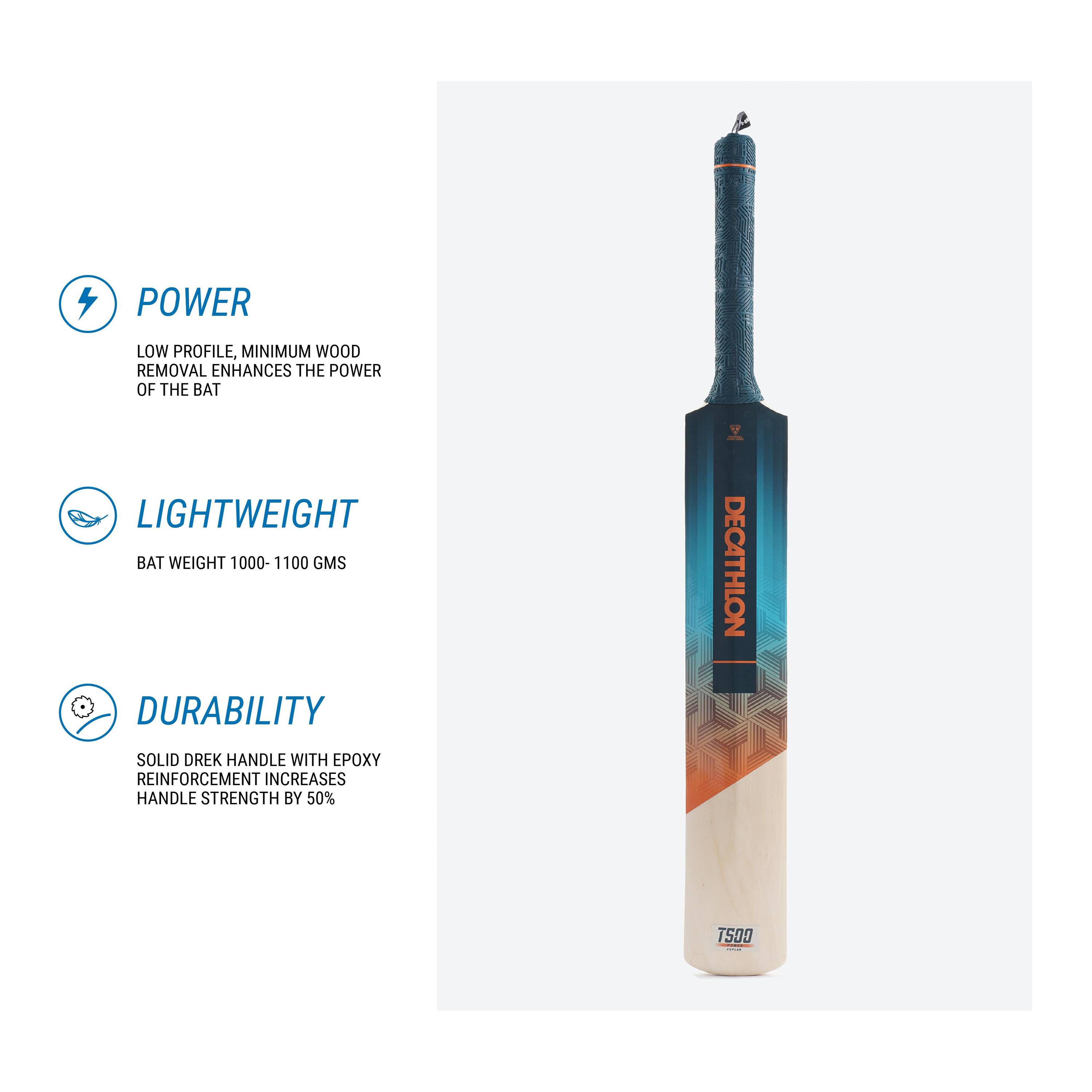Kids Cricket Bat for Soft Tennis Ball T500 Power JR - Blue -  3