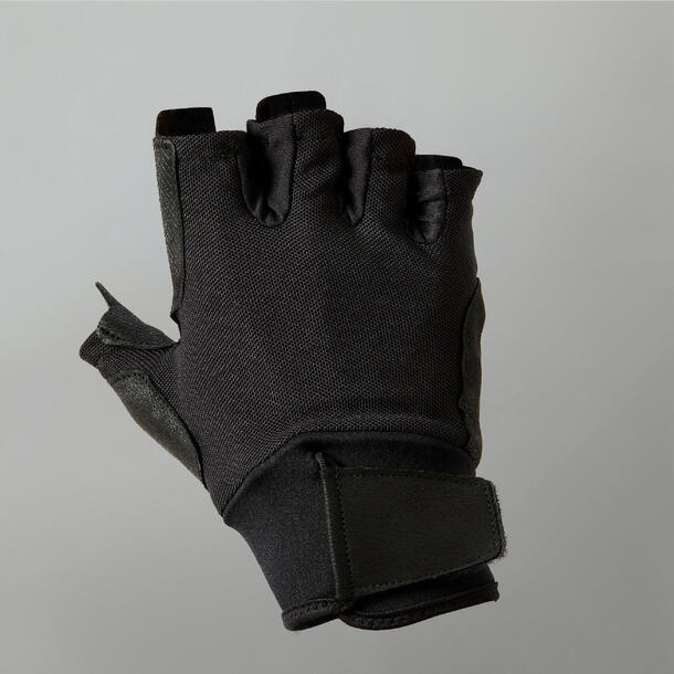 Weight training gloves with velcro black