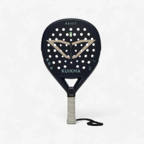 Adult padel racket with a perforated face