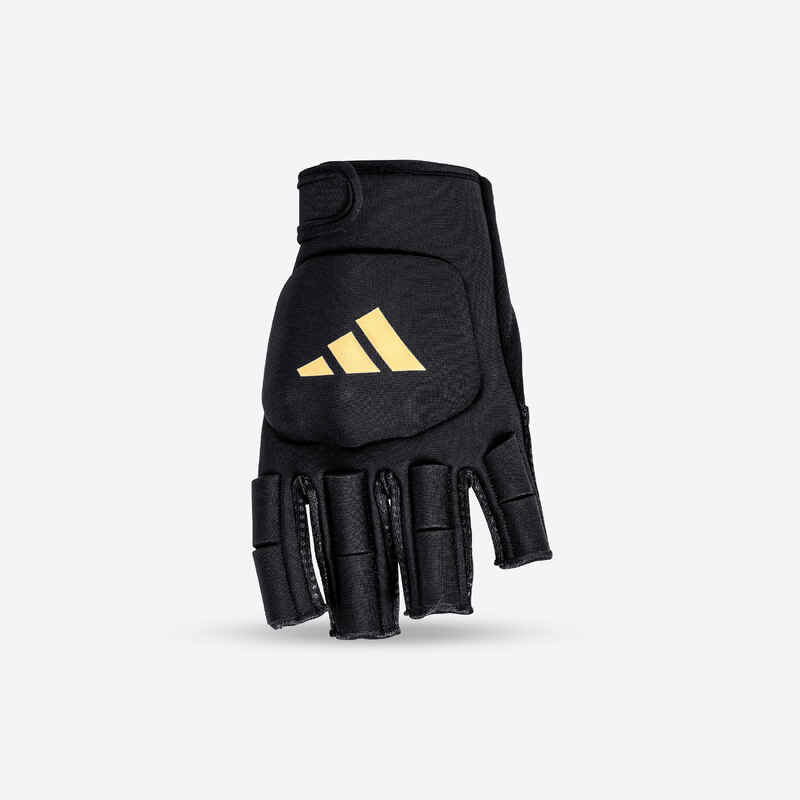 Hockey-Handschuh zweigliedrig mittlere/hohe Intensität Jugendliche/Erwachsene OD schwarz/gold