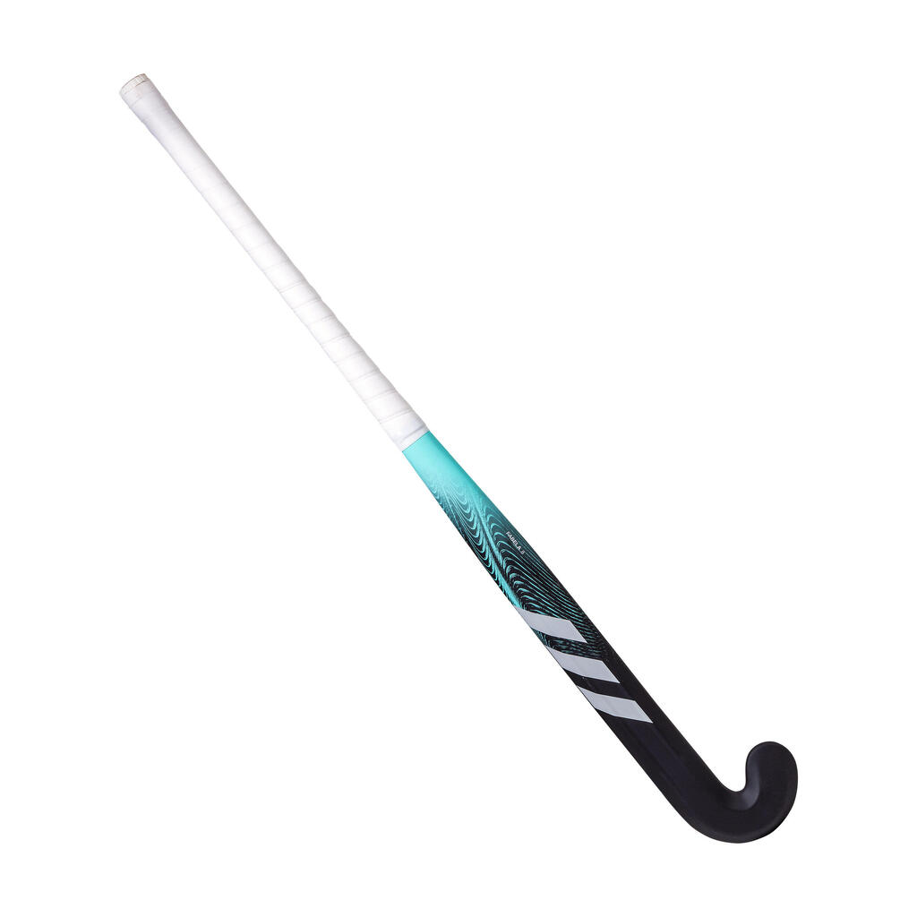 Teens' Fibreglass Mid Bow Field Hockey Stick Fabela 8. - Black/Turquoise