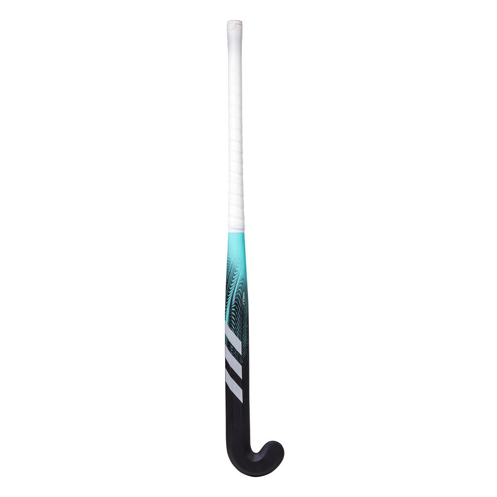 Teens' Fibreglass Mid Bow Field Hockey Stick Fabela 8. - Black/Turquoise