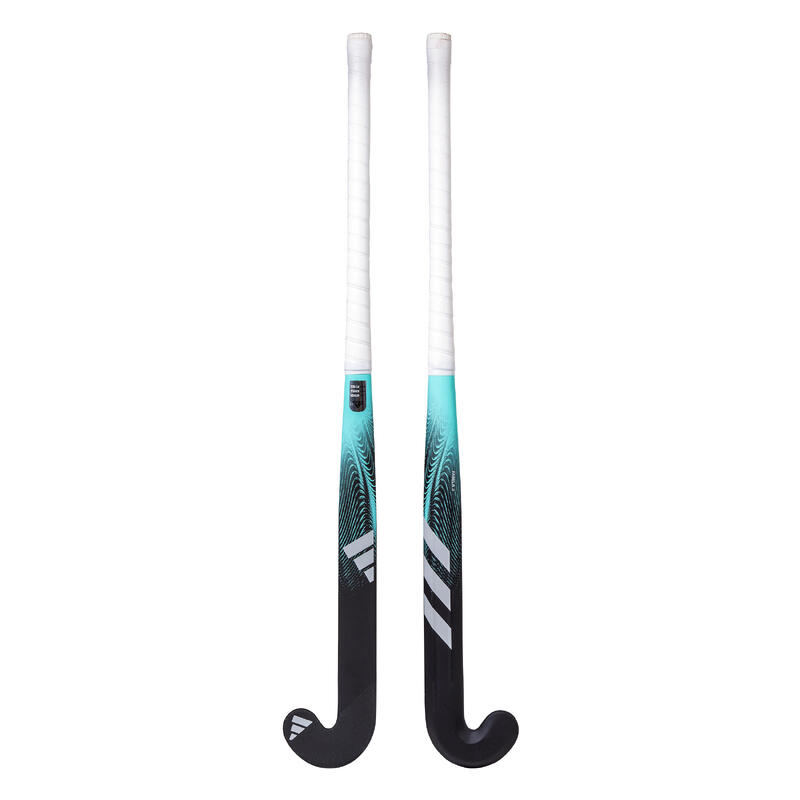 Stick de hockey adolescente fibra de vidrio mid bow Fabela 8. negro y turquesa