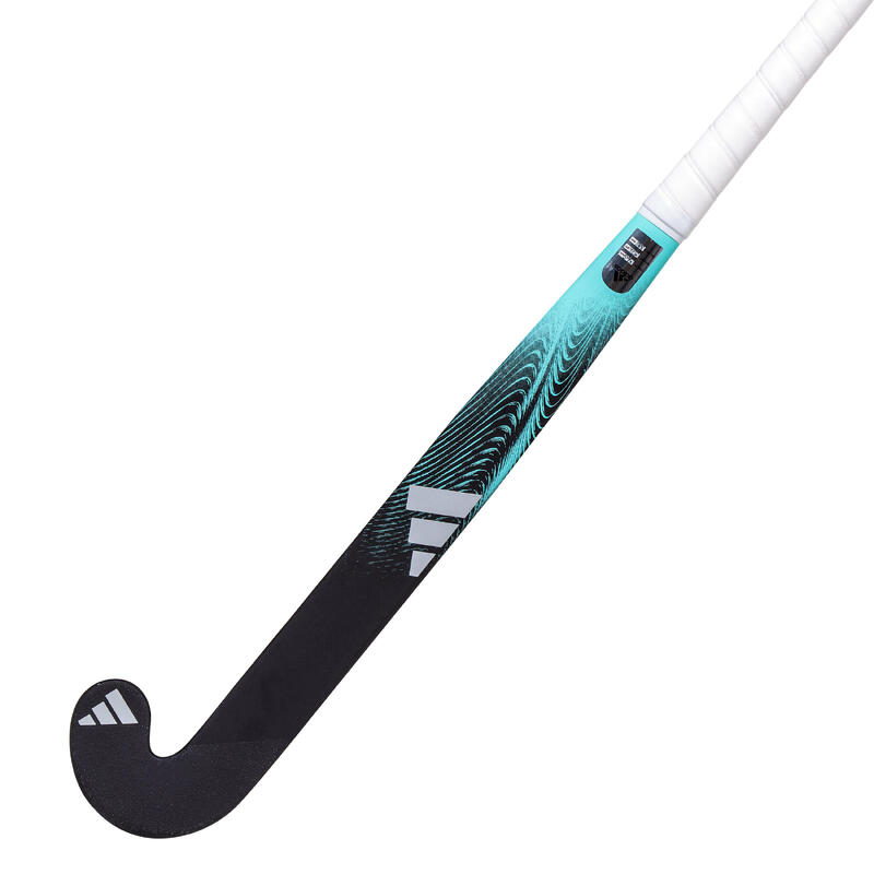 Stick de hockey ado fibre de verre mid bow Fabela 8. noir et turquoise