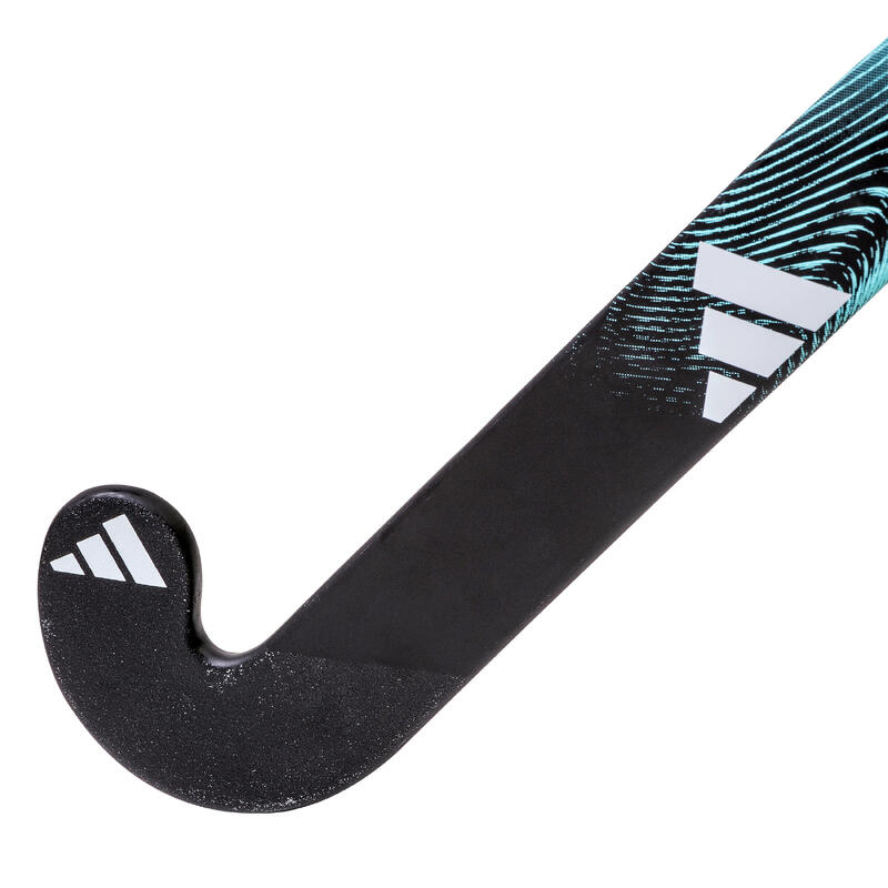 Stick de hockey ado fibre de verre mid bow Fabela 8. noir et turquoise