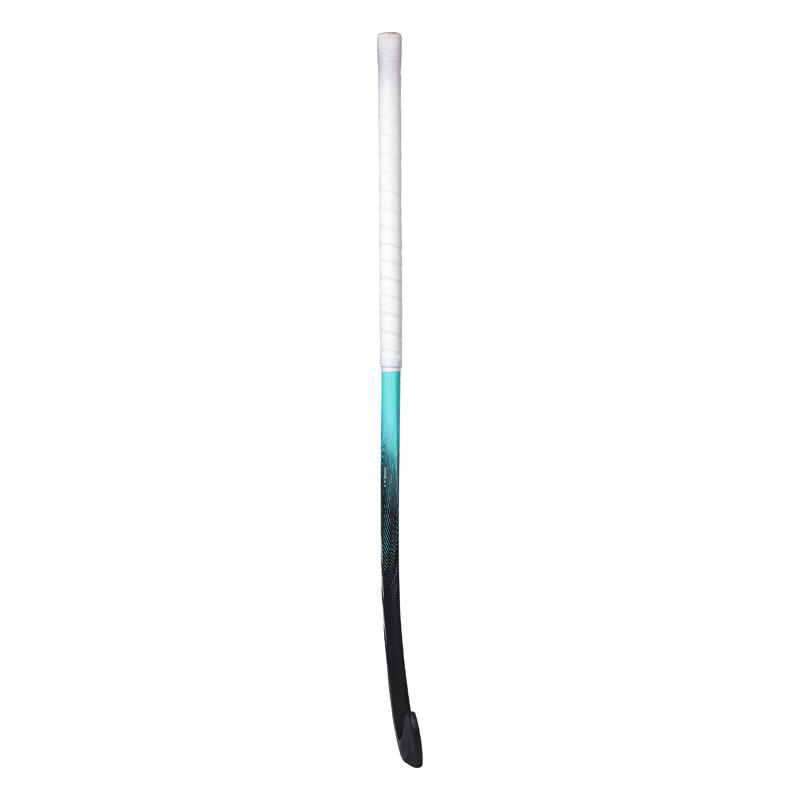 Stick de hockey ado fibre de verre mid bow Fabela 8. noir et turquoise