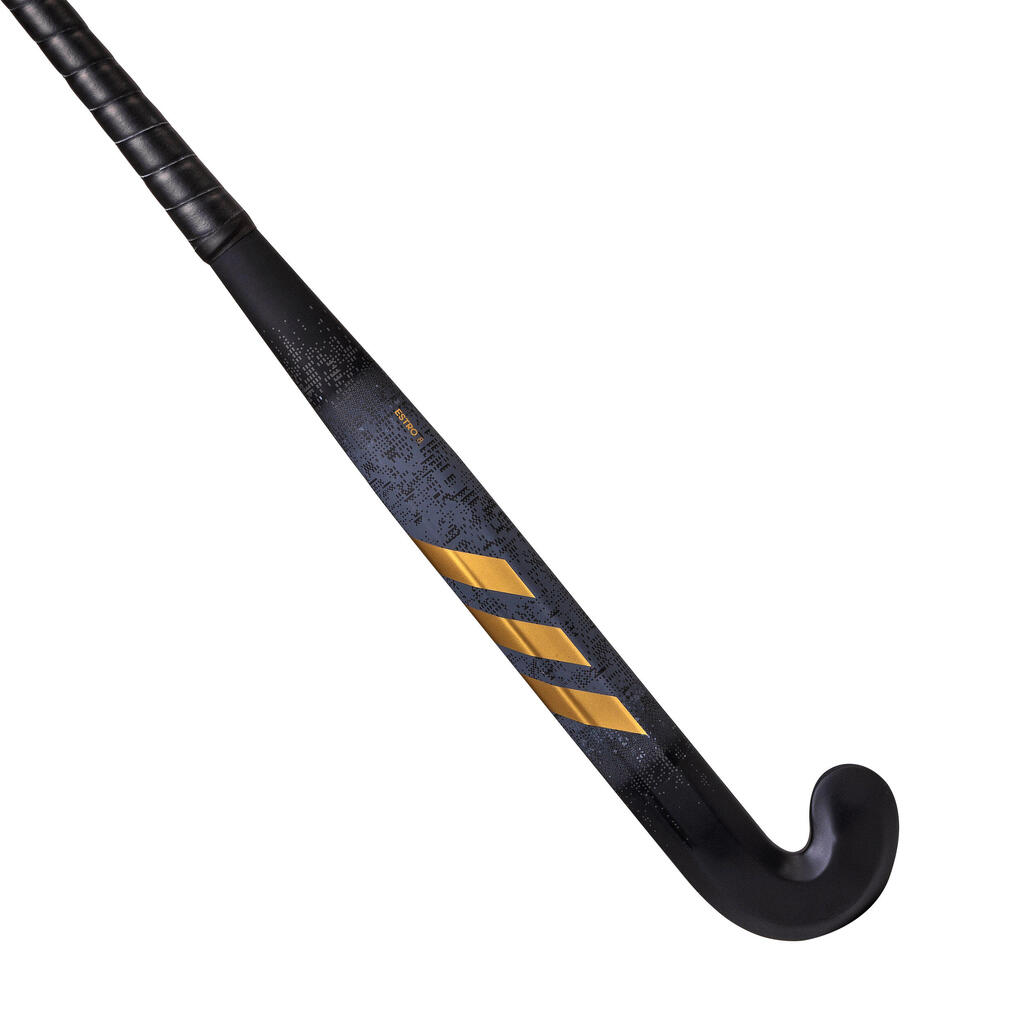 Jugendliche Feldhockeyschläger Glasfaser Mid Bow - Estro 8schwarz/gold