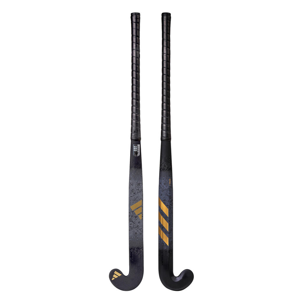 Teens' Fibreglass Mid Bow Field Hockey Stick Estro 8. - Black/Gold