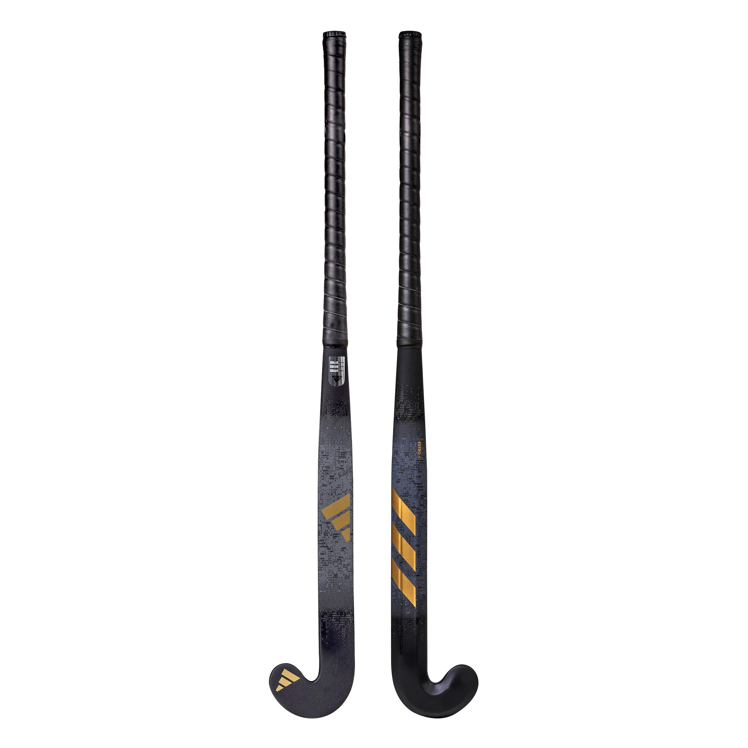 Teens' Fibreglass Mid Bow Field Hockey Stick Estro 8. - Black/Gold 7/13