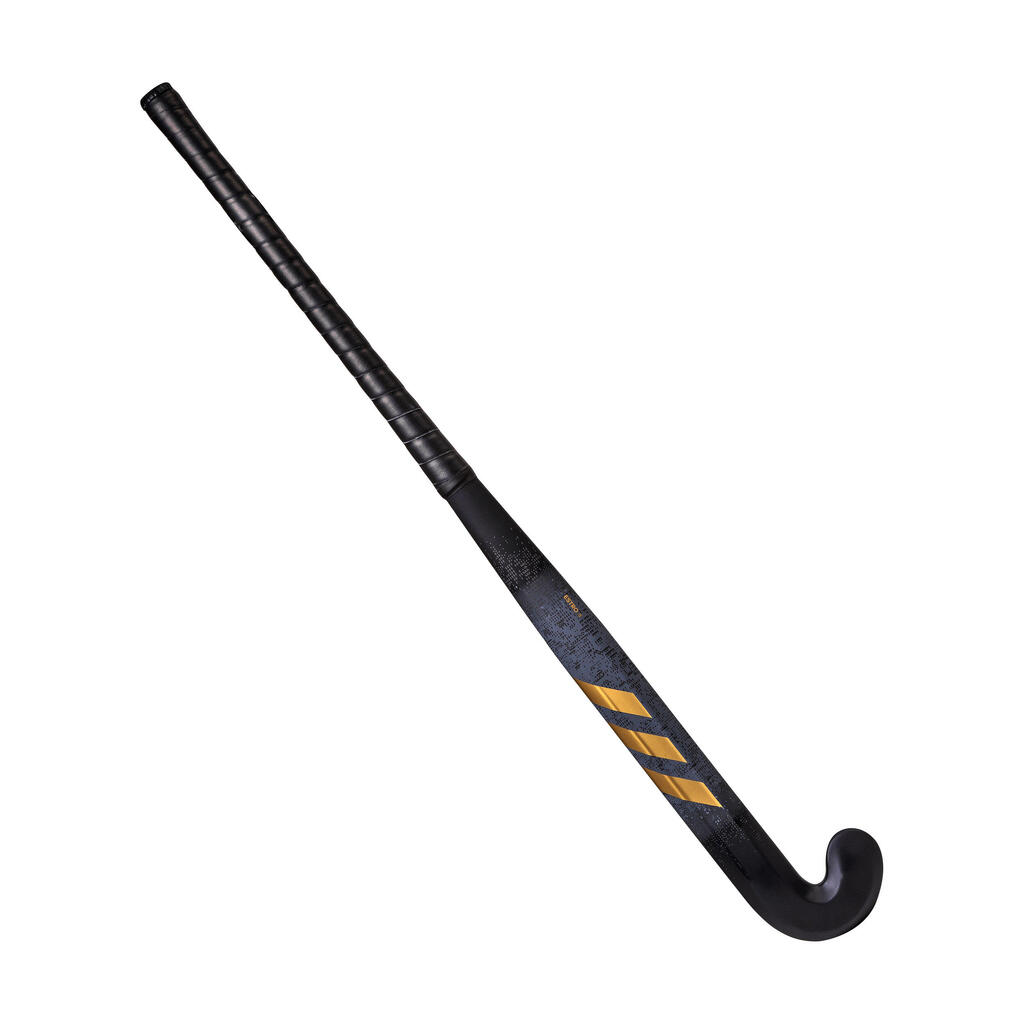 Teens' Fibreglass Mid Bow Field Hockey Stick Estro 8. - Black/Gold