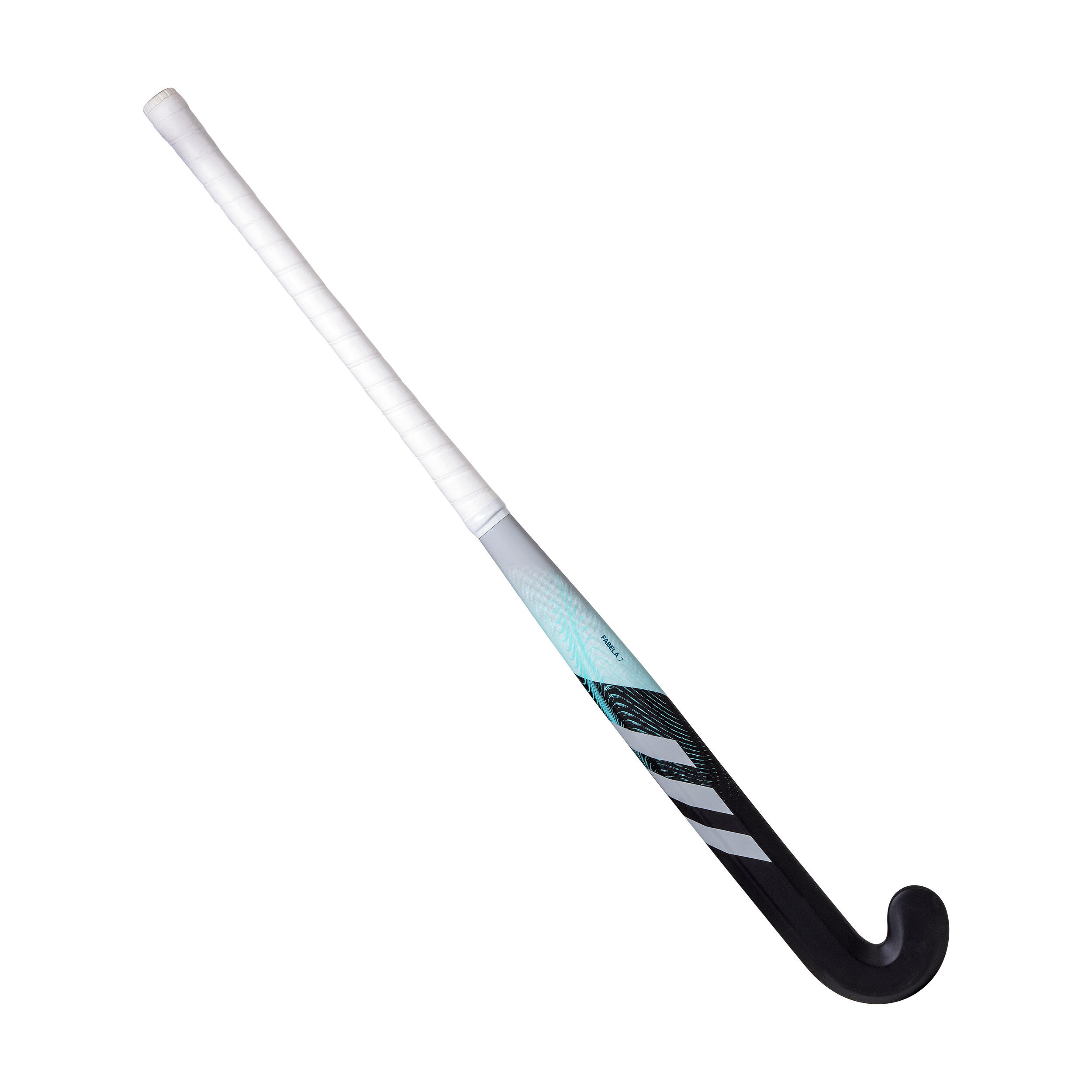 Adult Intermediate 20% Carbon Mid Bow Field Hockey Stick Fabela .7 - Black/Turquoise 8/12