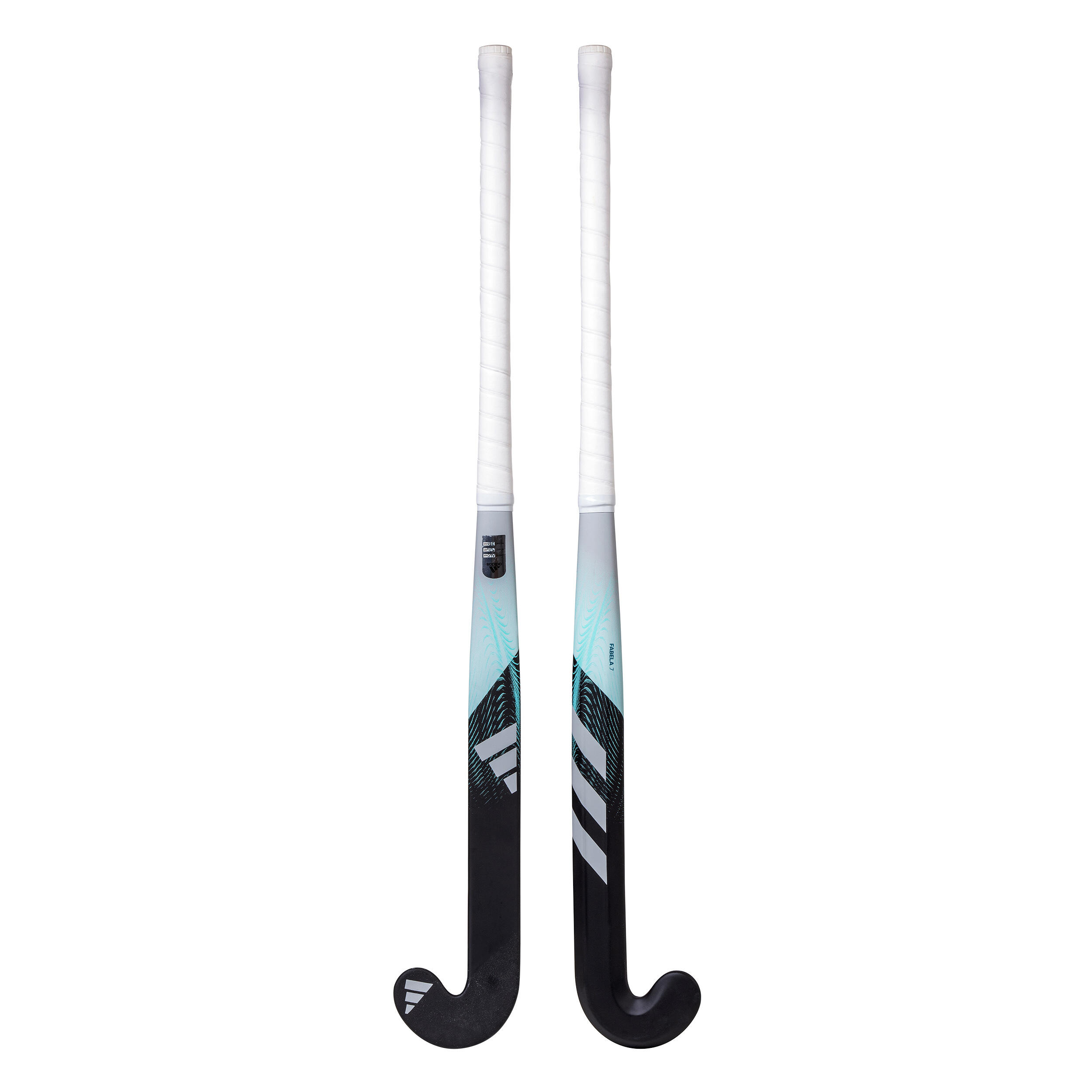 Adult Intermediate 20% Carbon Mid Bow Field Hockey Stick Fabela .7 - Black/Turquoise 11/12