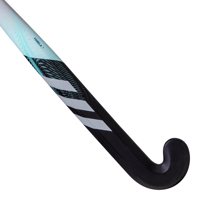 Hockeystick gevorderde volwassenen Fabela .7 mid bow 20% carbon zwart turquoise