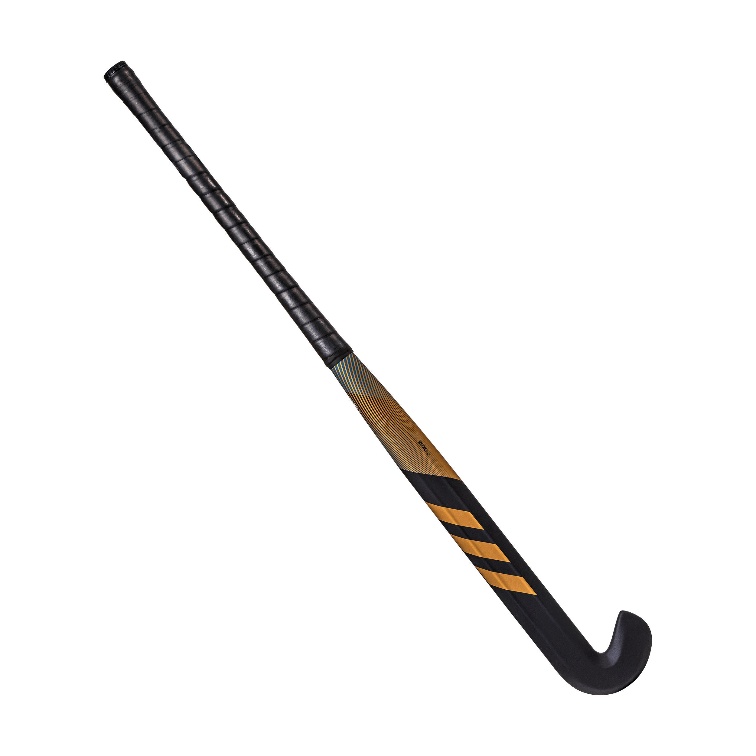 Adult Intermediate 30% Carbon Low Bow Field Hockey Stick Ruzo.6 - Gold/Black 6/12