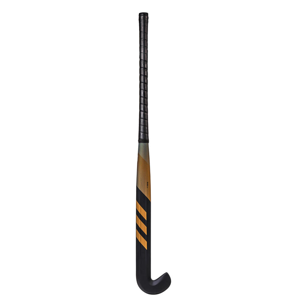 Damen/Herren Feldhockeyschläger für Fortgeschrittene Low Bow 30 % Carbon - Ruzo.6 gold/schwarz