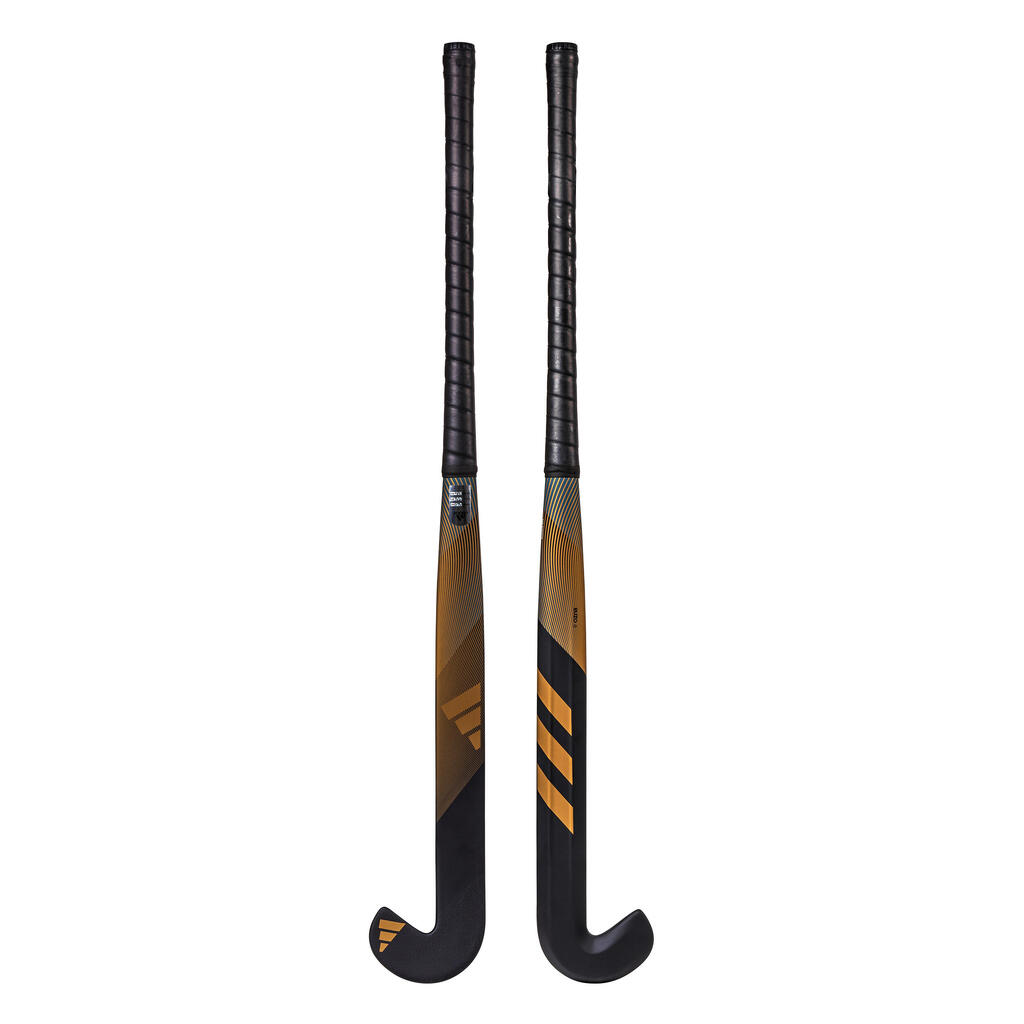 Adult Intermediate 30% Carbon Low Bow Field Hockey Stick Ruzo.6 - Gold/Black