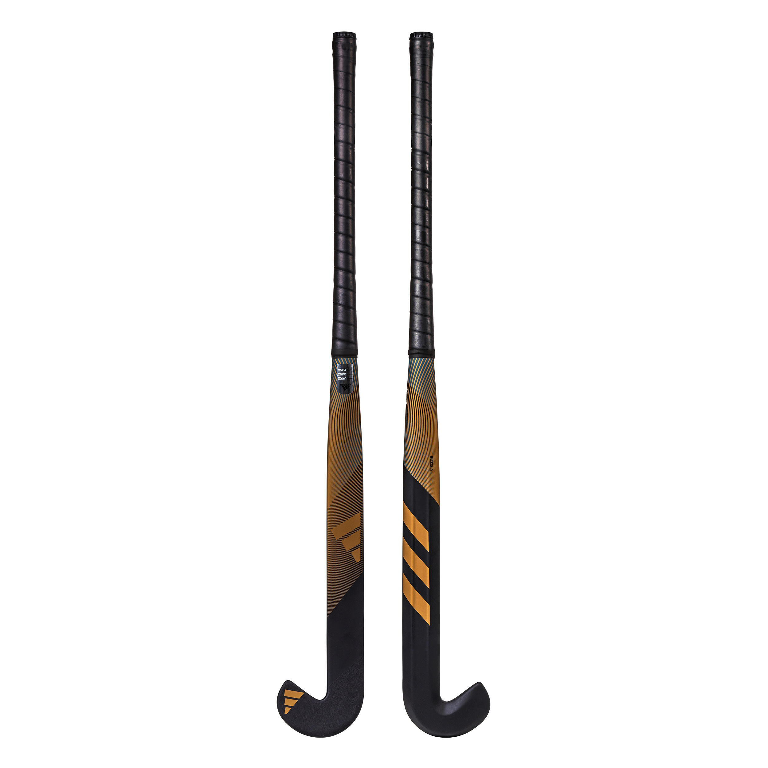 Adult Intermediate 30% Carbon Low Bow Field Hockey Stick Ruzo.6 - Gold/Black 12/12