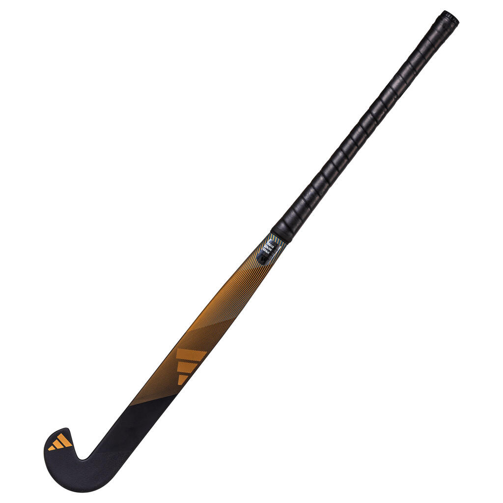 Damen/Herren Feldhockeyschläger für Fortgeschrittene Low Bow 30 % Carbon - Ruzo.6 gold/schwarz